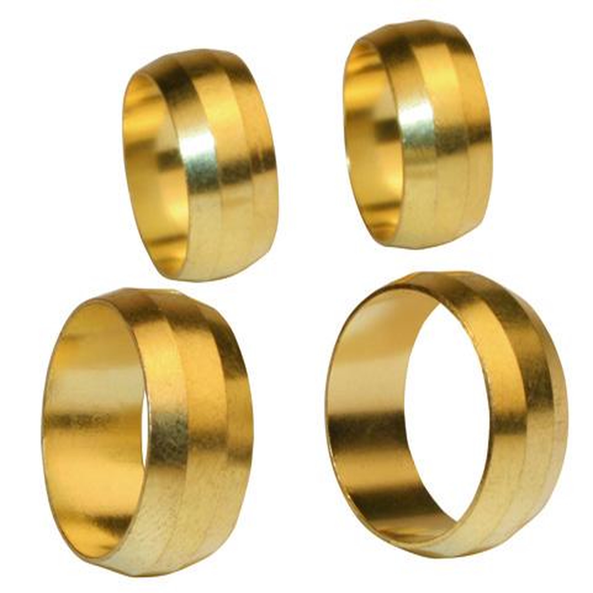 CENTRALE BRICO Lot de 4 bagues de sérrage biconique laiton D.14 pour tube en cuivre