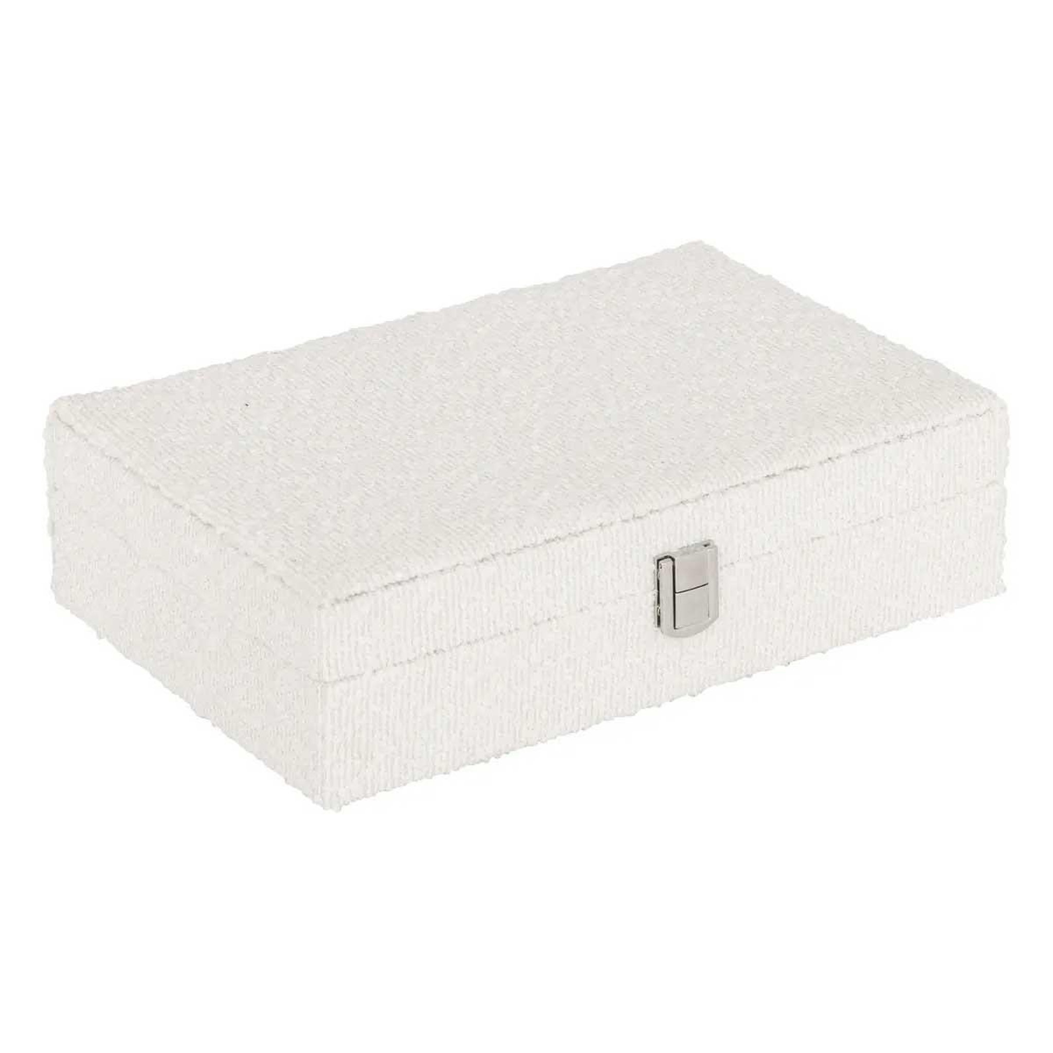 ATMOSPHERA Boîte à bijoux bouclette  loe  28cm blanc