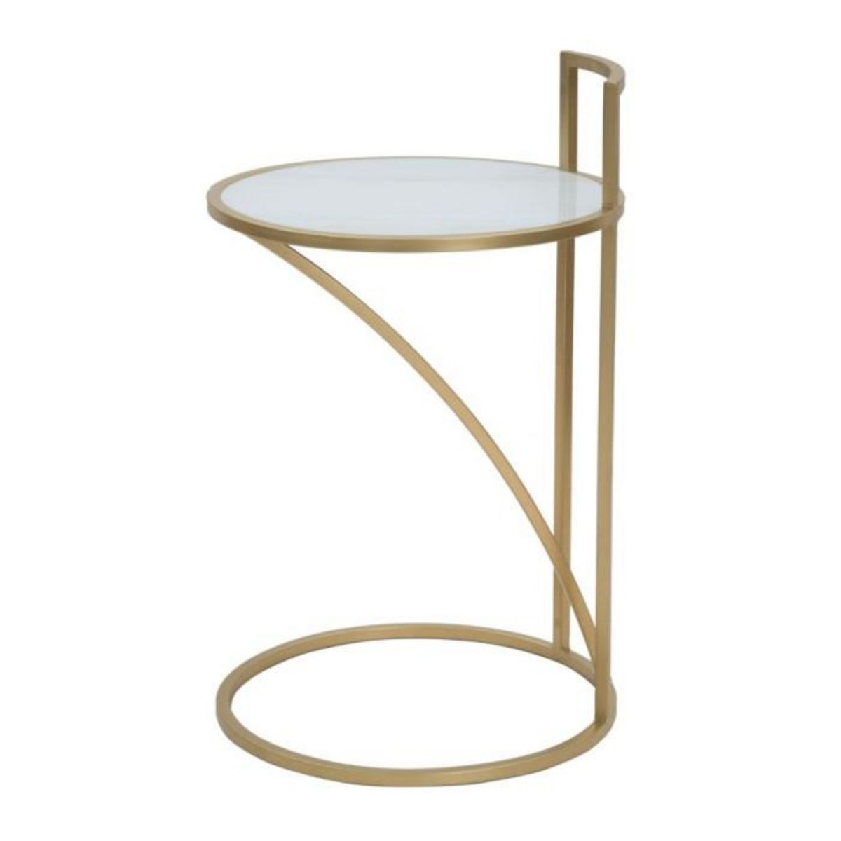 Paris Prix Table d'Appoint Effet Marbre  Sophie  61cm Blanc & Or