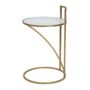 Voir la diapositive 3 : Paris Prix Table d'Appoint Effet Marbre  Sophie  61cm Blanc & Or