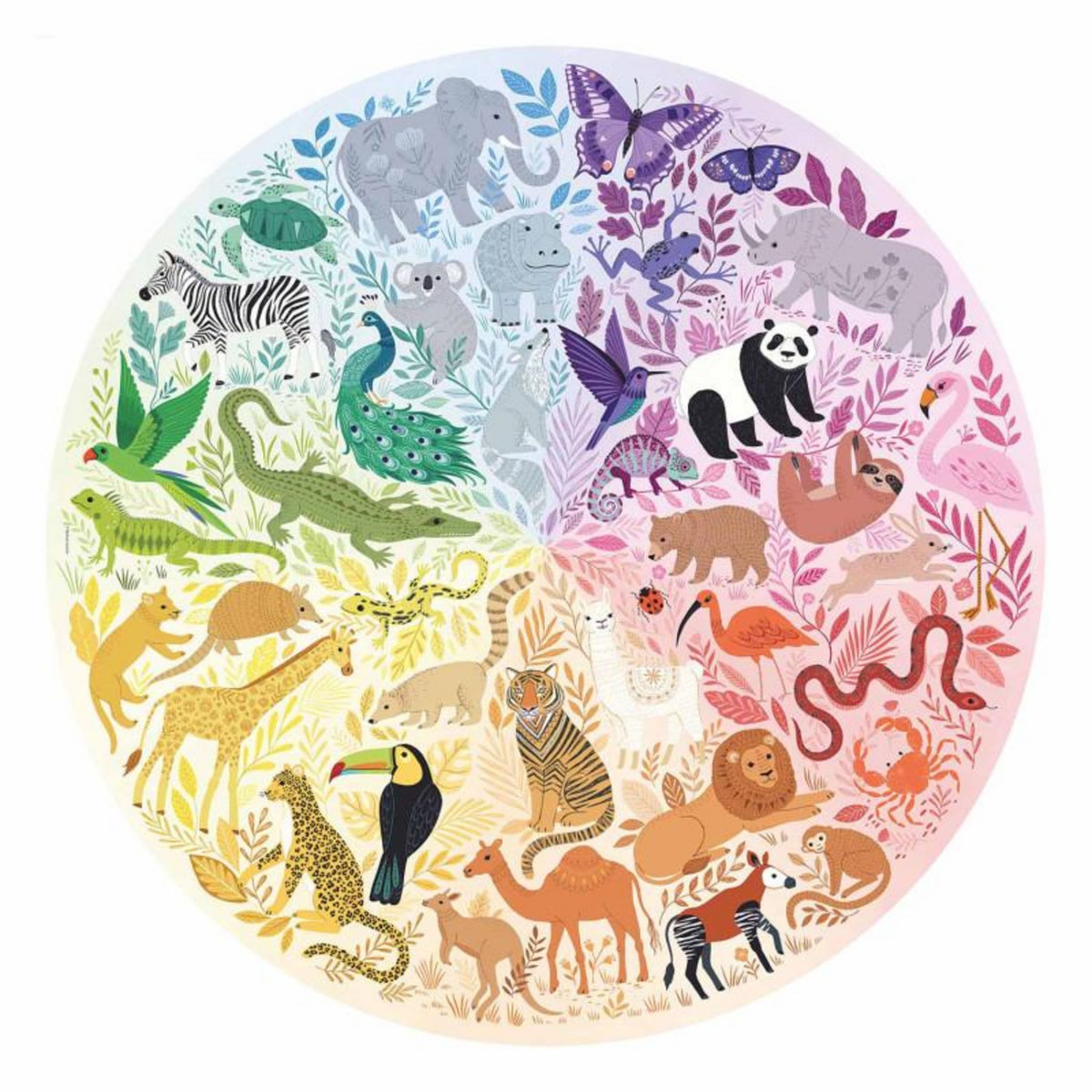 RAVENSBURGER Ravensburger - Puzzle cercle de couleurs - Animaux 500 pièces