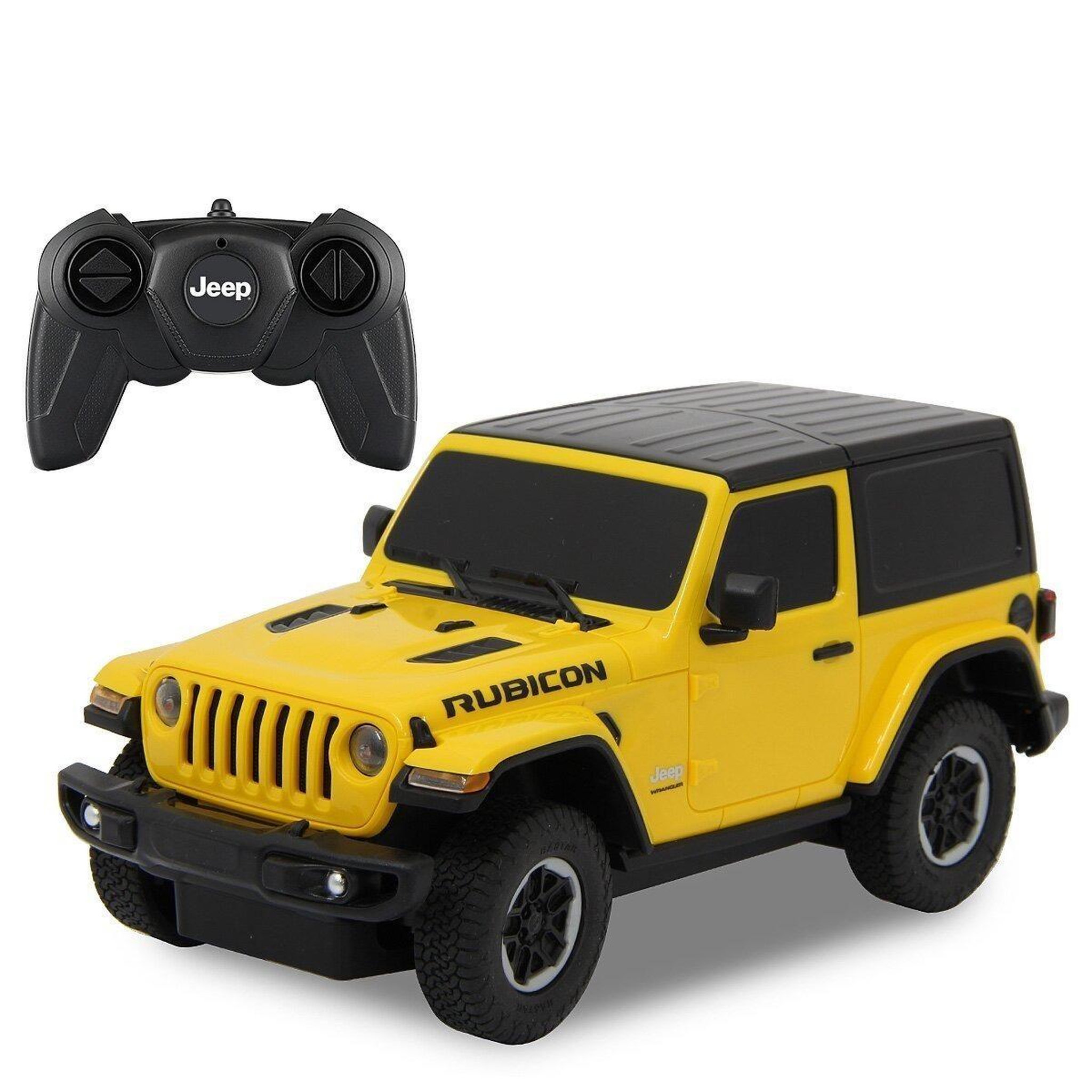 Jamara Voiture télécommandée jeep wrangler jl 1:24 jaune 2,4ghz