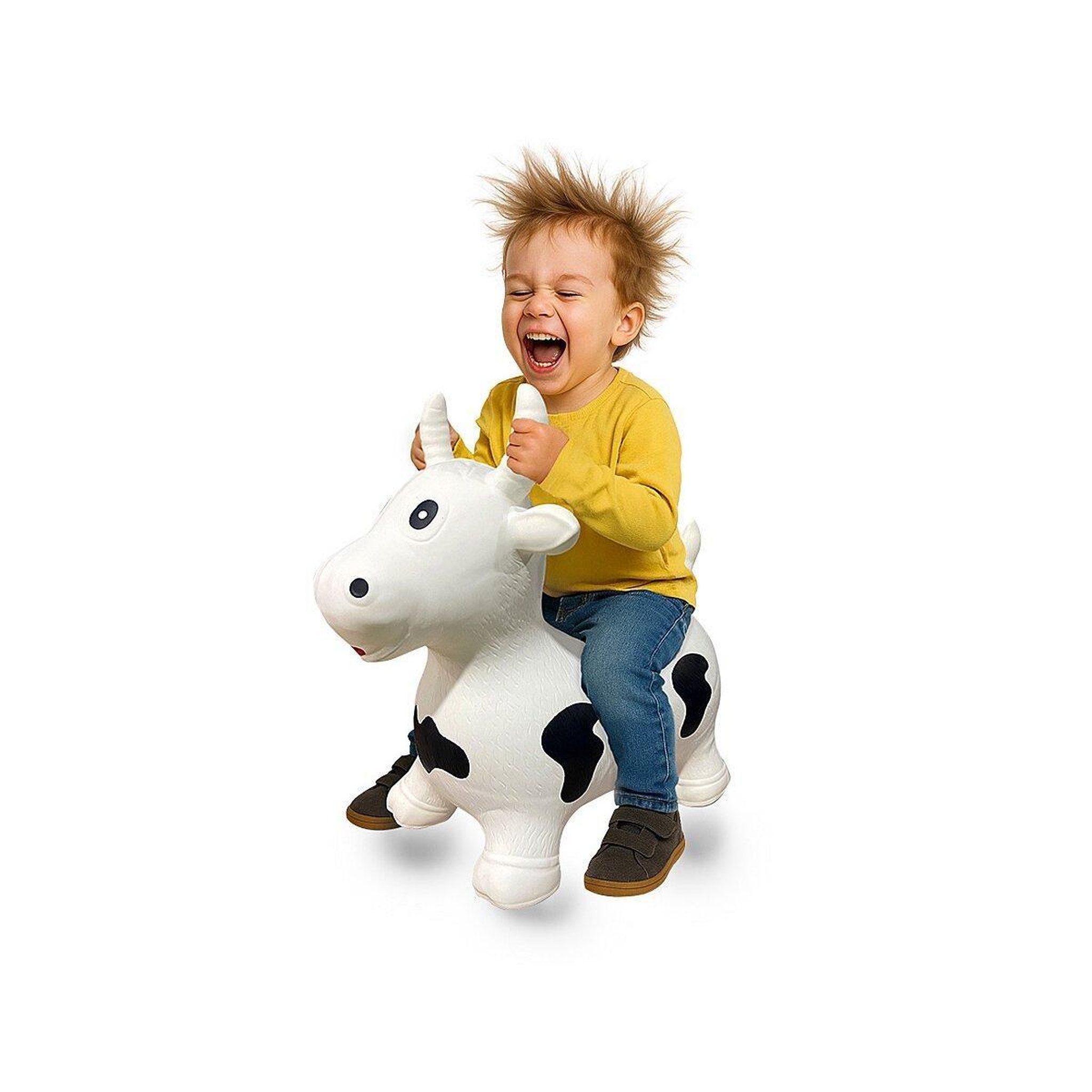 Voir la diapositive 3 : Jamara Animal rebondissante vache hoppydoo blanc/noir avec pompe