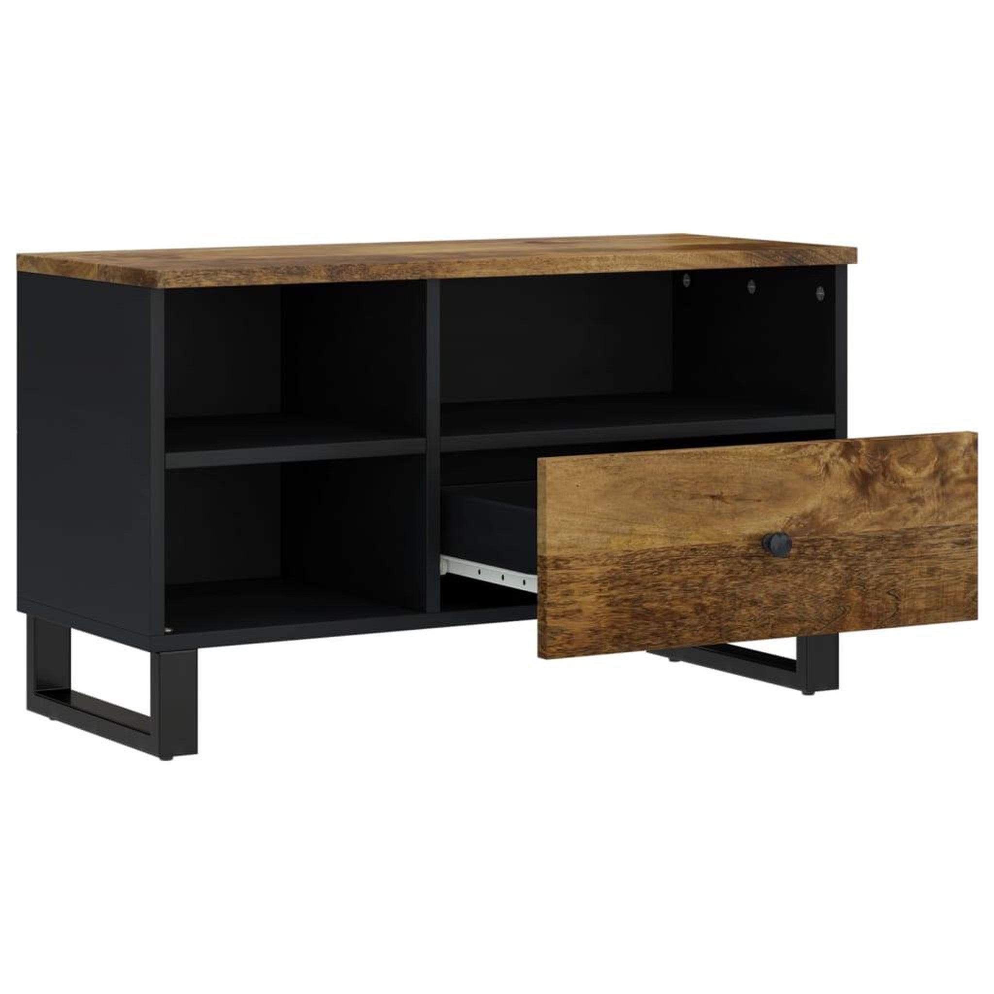 Voir la diapositive 3 : VIDAXL Meuble TV 80x33x46 cm bois de manguier et d'ingenierie