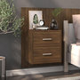 Voir la diapositive 1 : VIDAXL Table de chevet murale Chene marron