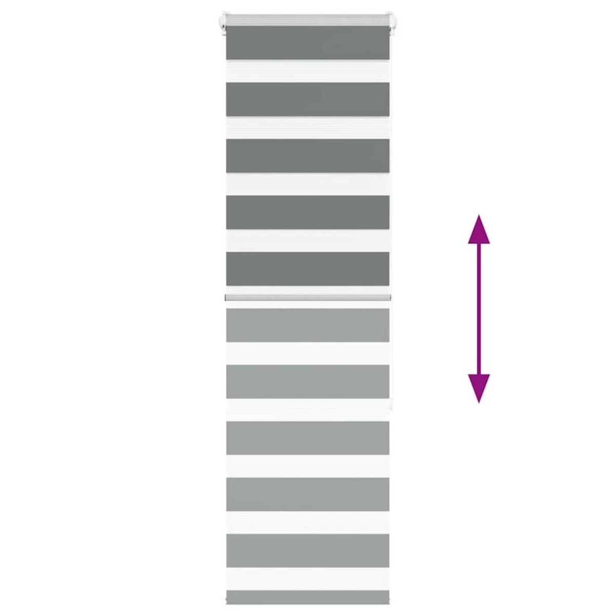 VIDAXL Store zebre gris fonce largeur du tissu 35,9 cm polyester