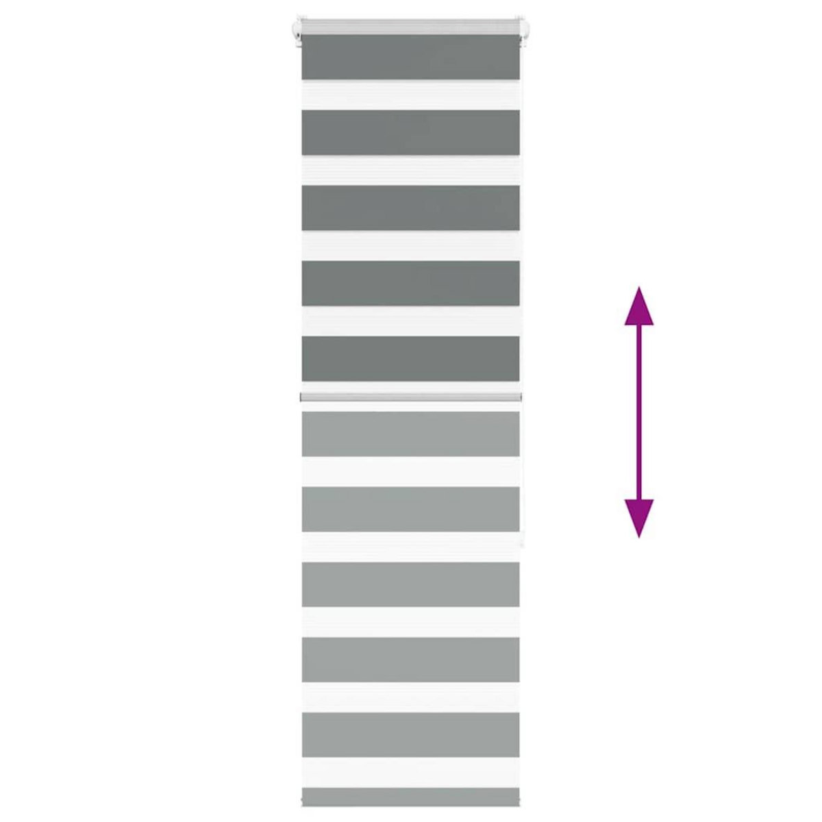 VIDAXL Store zebre gris fonce largeur du tissu 35,9 cm polyester