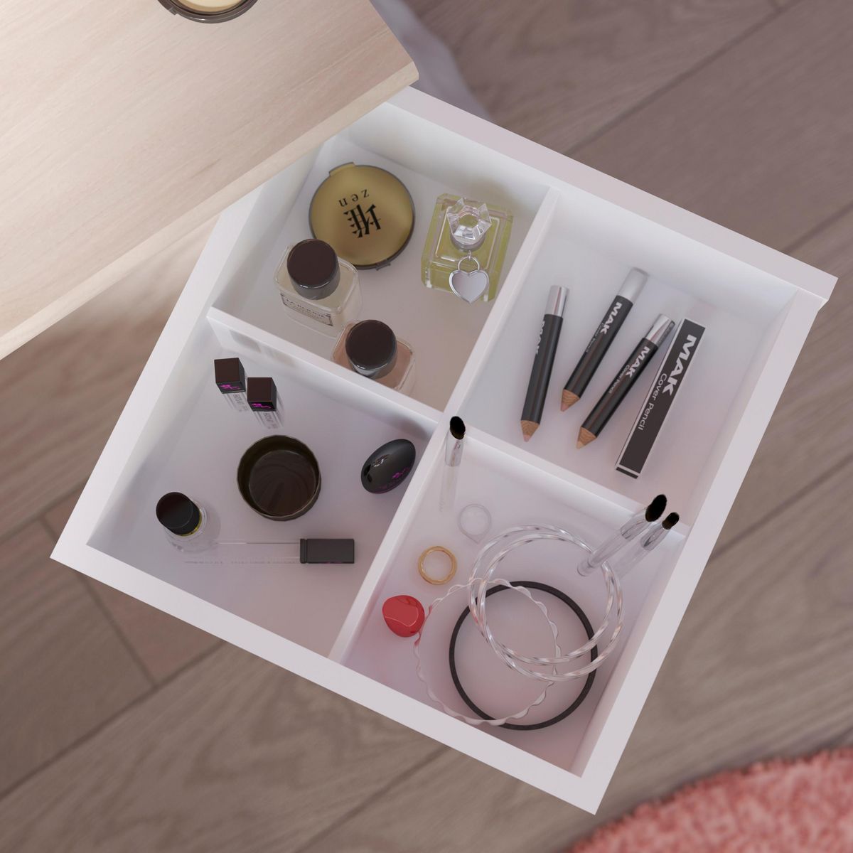 Coiffeuse avec tiroir pivotant BEAUTY 