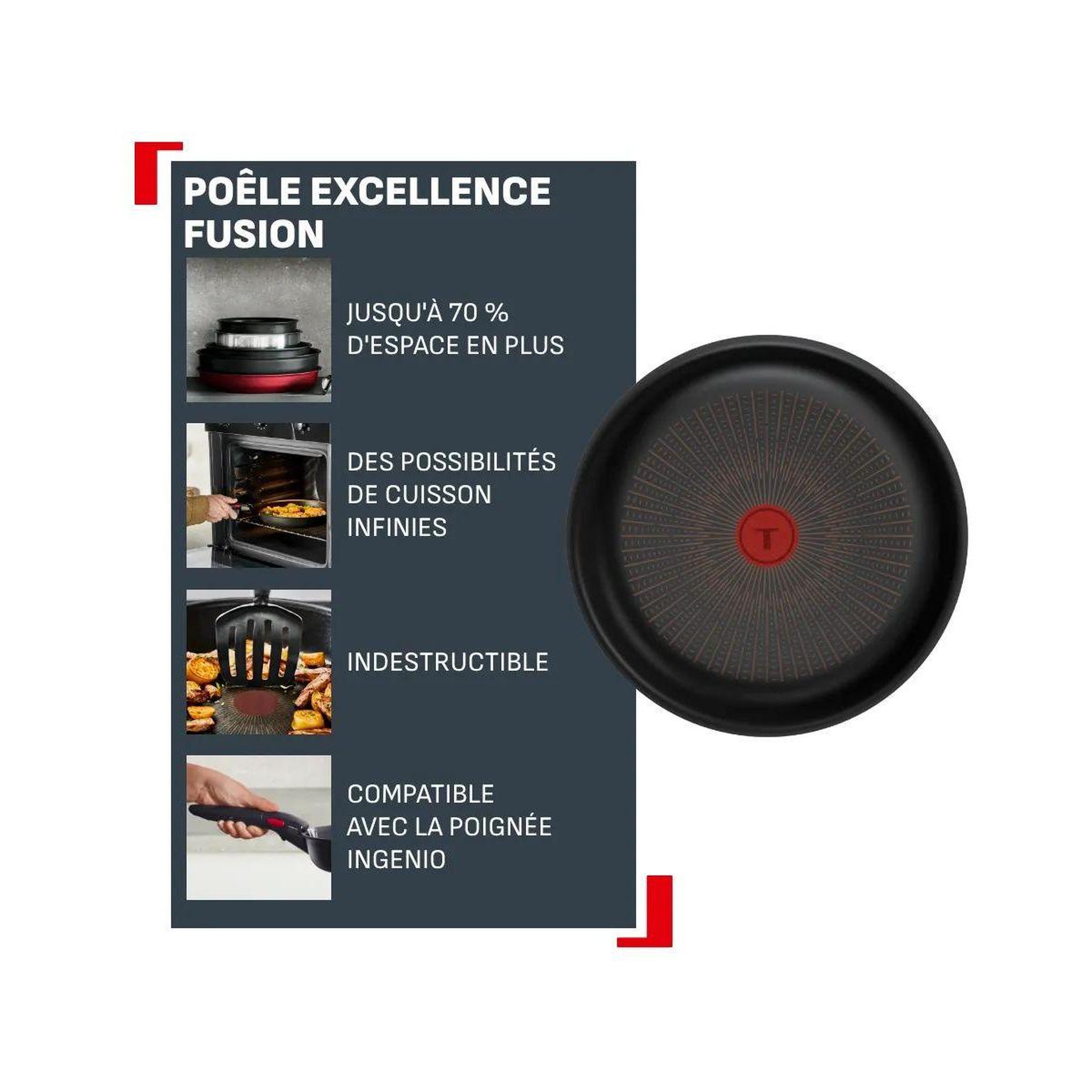 Voir la diapositive 2 : TEFAL Poêle ingenio excellence 28cm