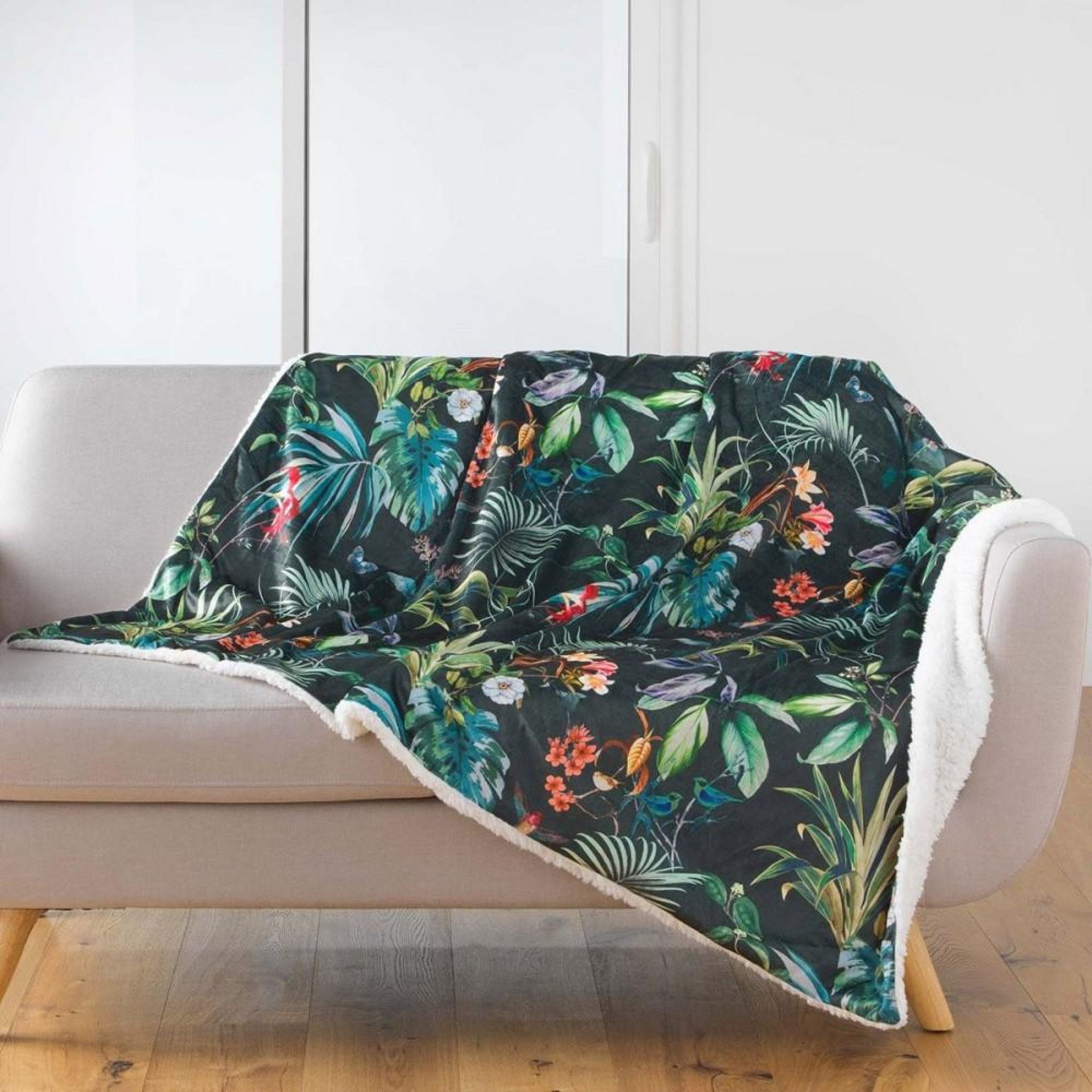 Douceur d'Intérieur, Plaid (125 x 150 cm) Milou salvia, pile | Leroy Merlin
