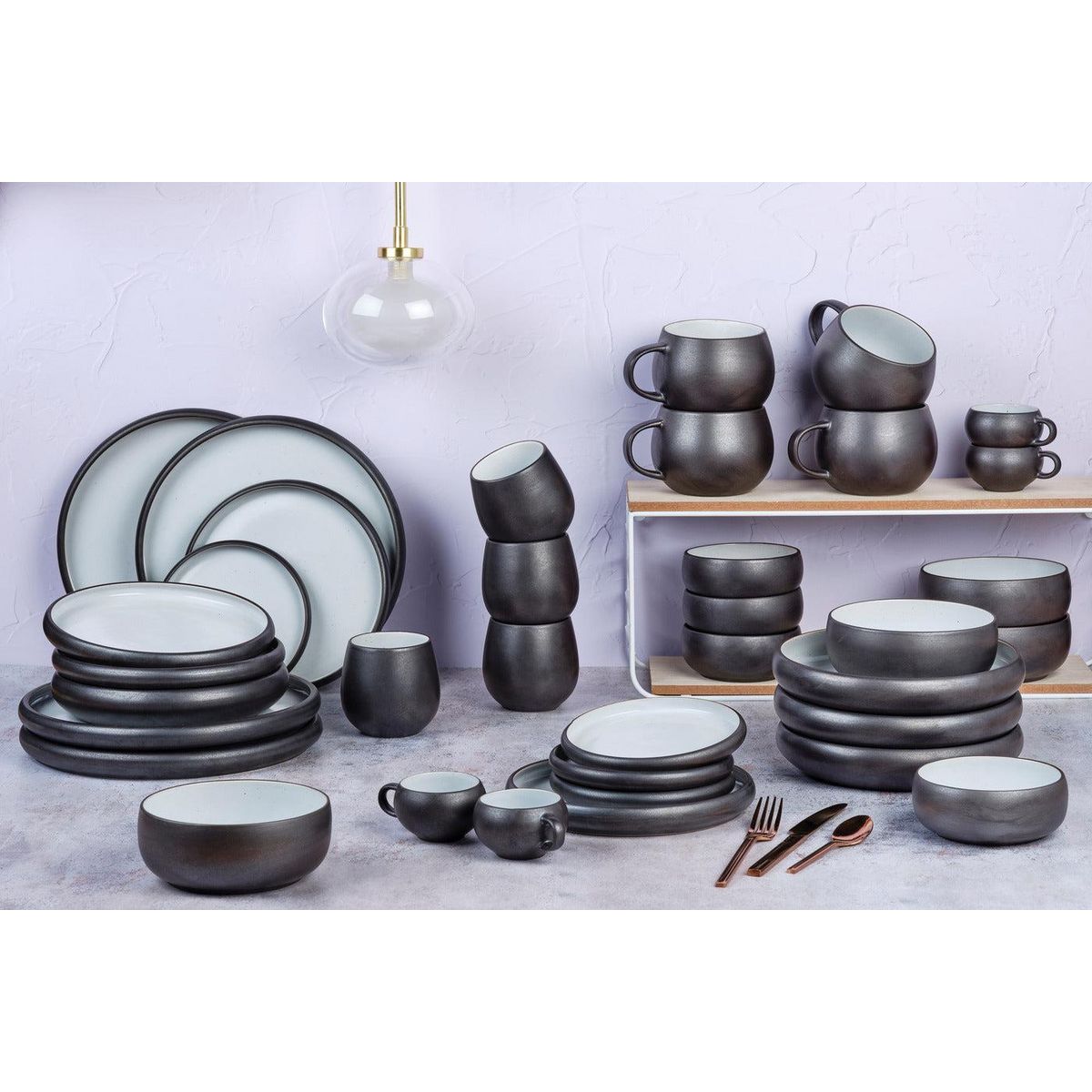 BJORN Service Complet GOURMET - 36 pièces - Onyx