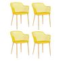 Voir la diapositive 1 : Paris Prix Lot de 4 Fauteuils Design  Malaga  80cm Jaune