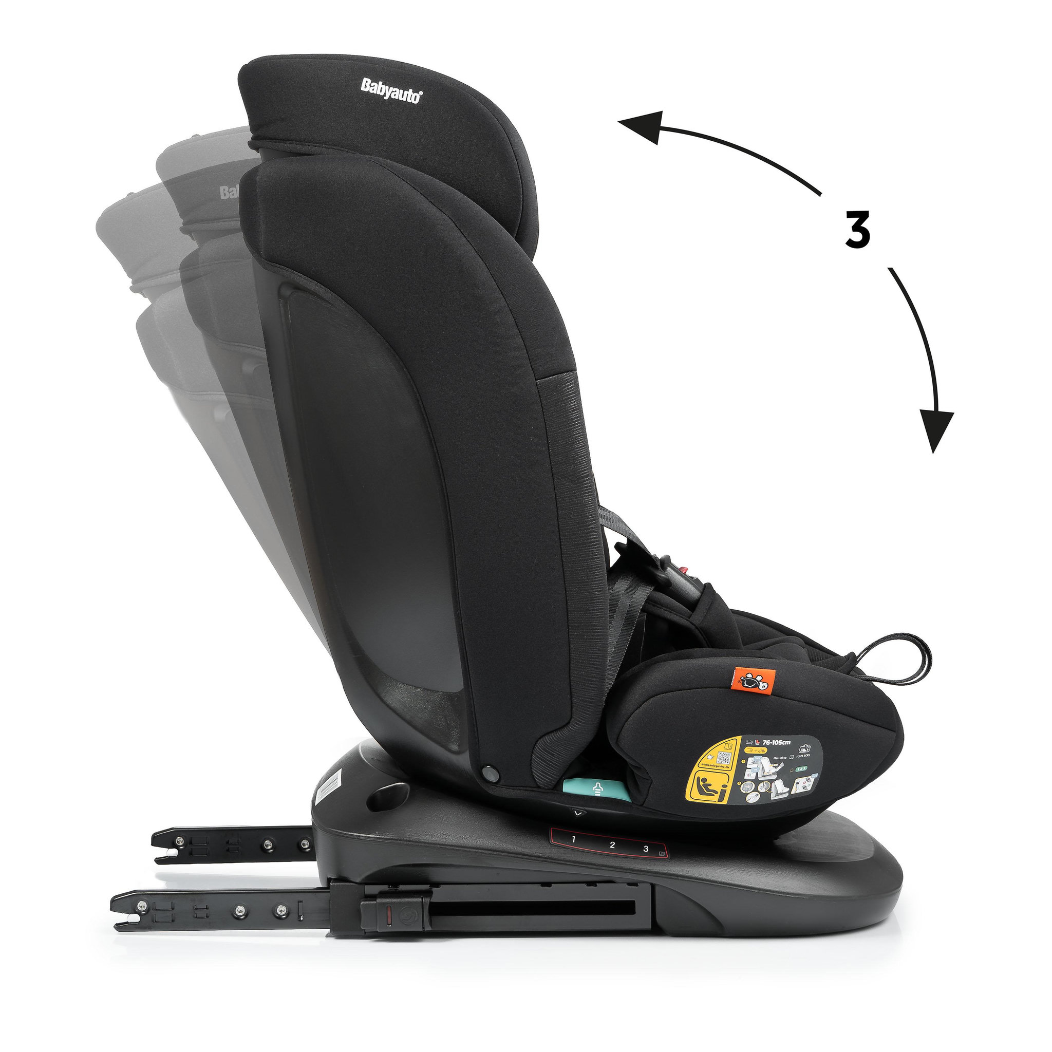 Voir la diapositive 5 : BABYAUTO Siège auto riva ifix top tether reclinable 76-150 cm