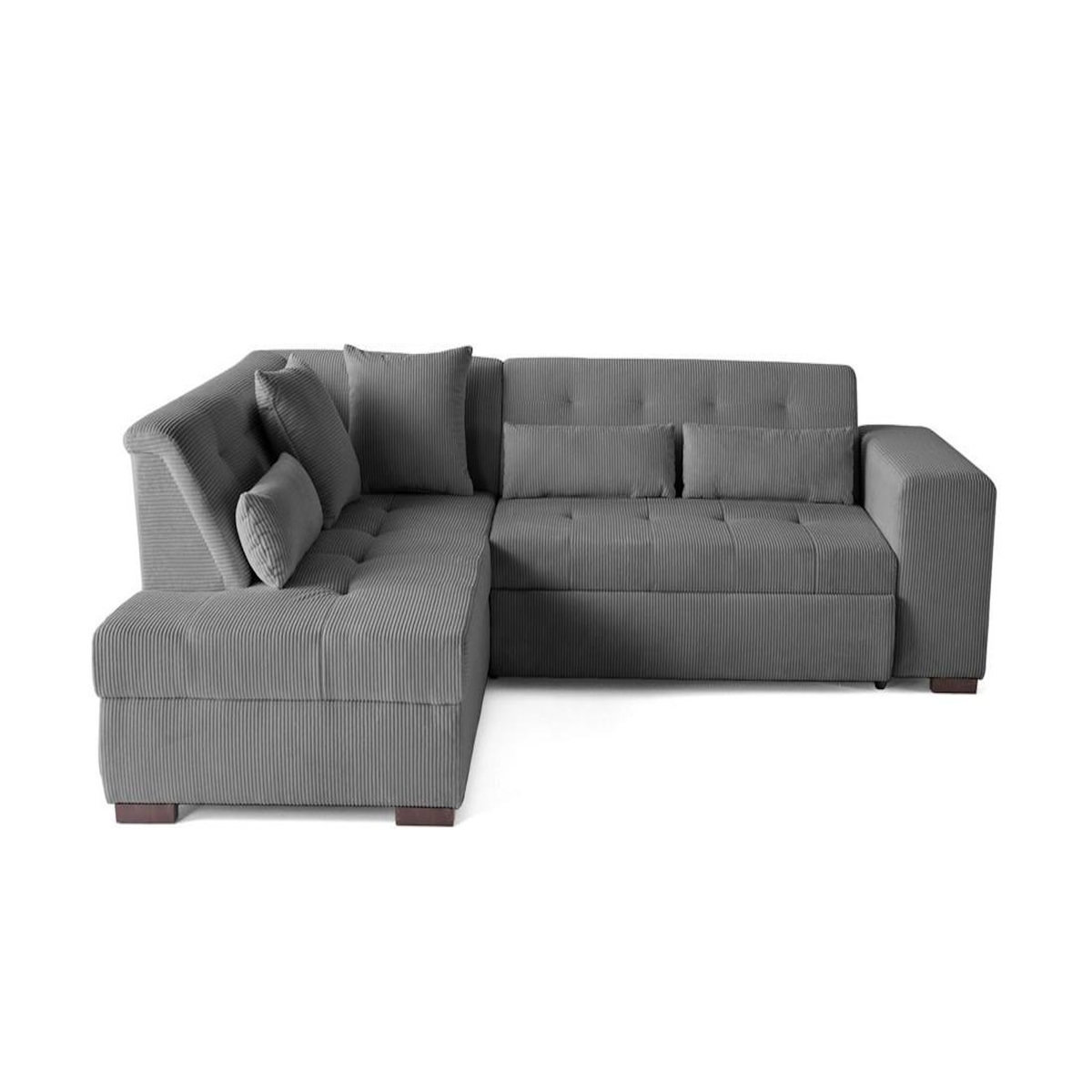 LISA DESIGN Vermont - canapé d'angle gauche - 5 places - convertible - en velours côtelé