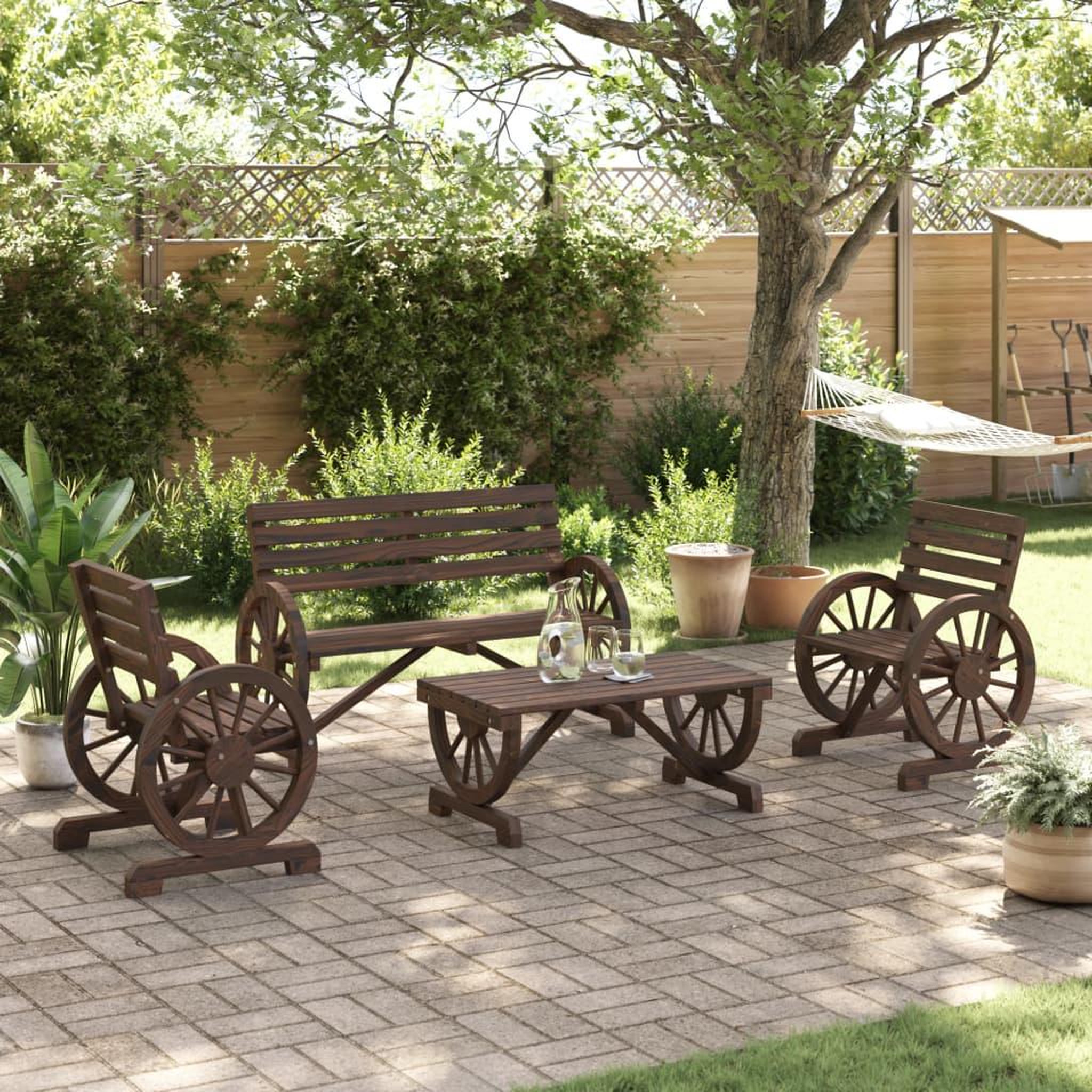 Voir la diapositive 3 : VIDAXL Salon de jardin 4 pcs bois de sapin massif