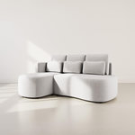 LISA DESIGN Mahina - canapé d'angle gauche 4 places convertible avec coffre en velours côtelé. Coloris disponibles : Bleu, Orange, Gris, Noir, Jaune, Beige, Vert