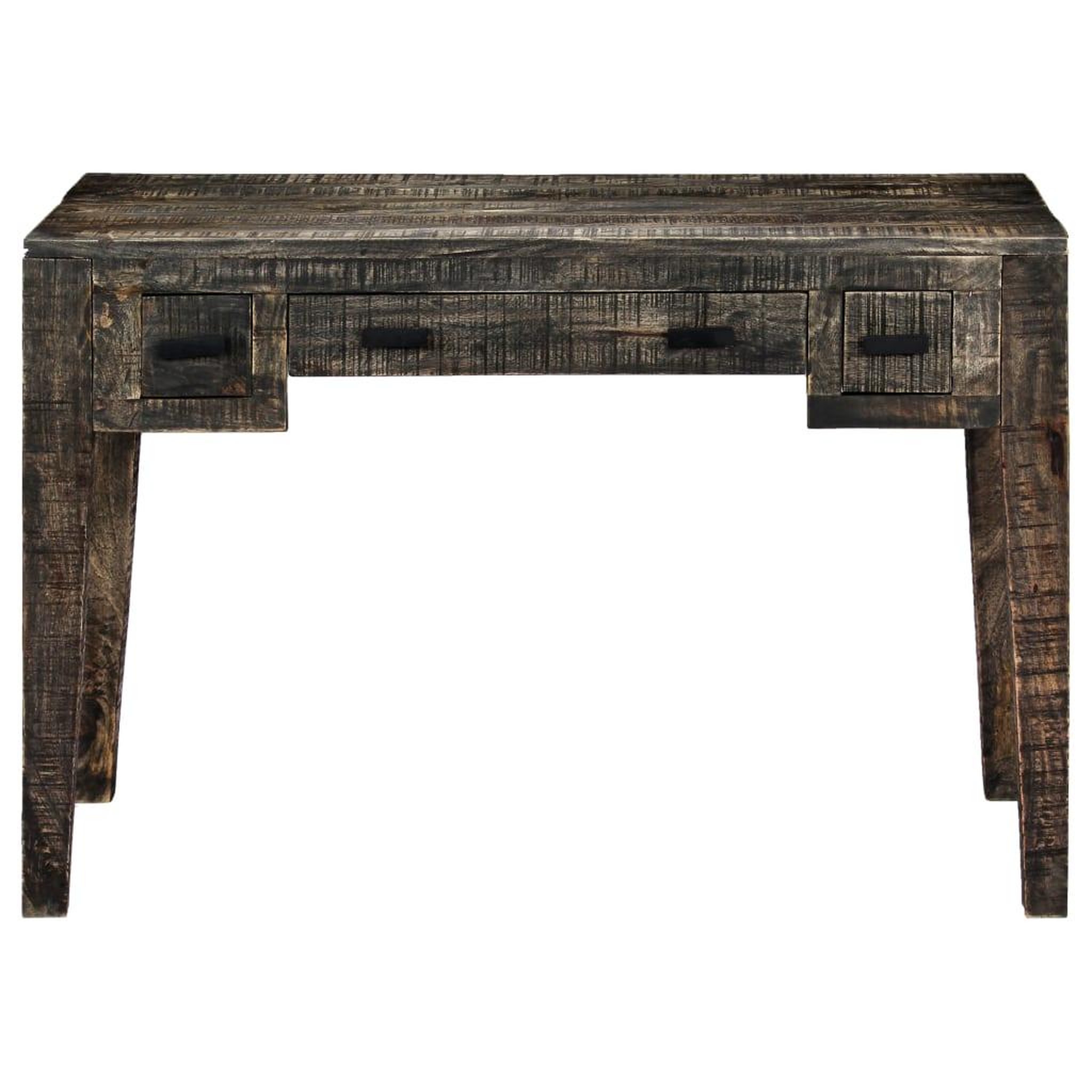 Voir la diapositive 3 : VIDAXL Bureau noir 110 x 50 x 75 cm bois de manguier massif