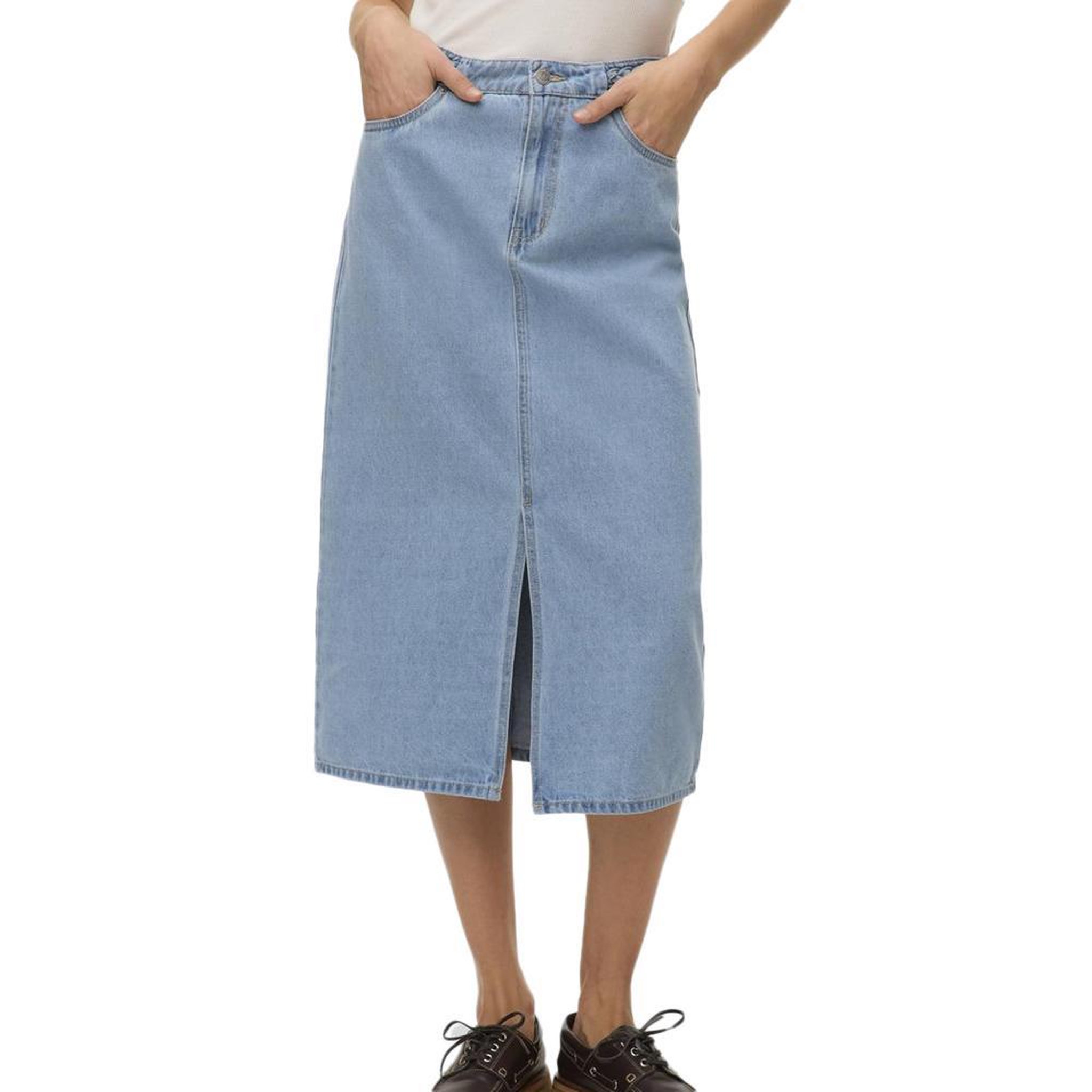 Voir la diapositive 1 : Vero Moda Jupe Longue Jean Bleu Femme Vero Moda Veri