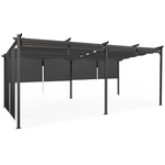 ID MARKET Pergola édition spéciale toit rétractable 3x6 M et 6 stores gris anthracite