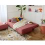 Voir la diapositive 2 : BEST MOBILIER Cristal - canapé 3 places - convertible avec coffre et pouf - en velours texturé