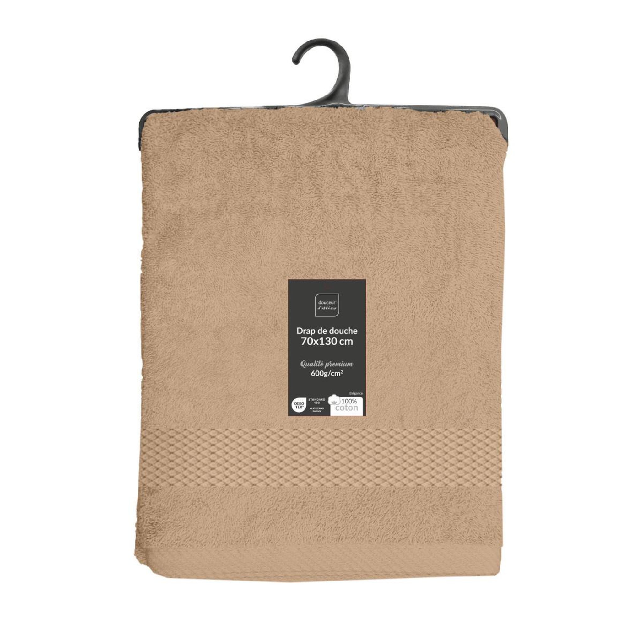 Voir la diapositive 6 : Douceur d'Intérieur Drap de douche  elegance  70x130cm noisette