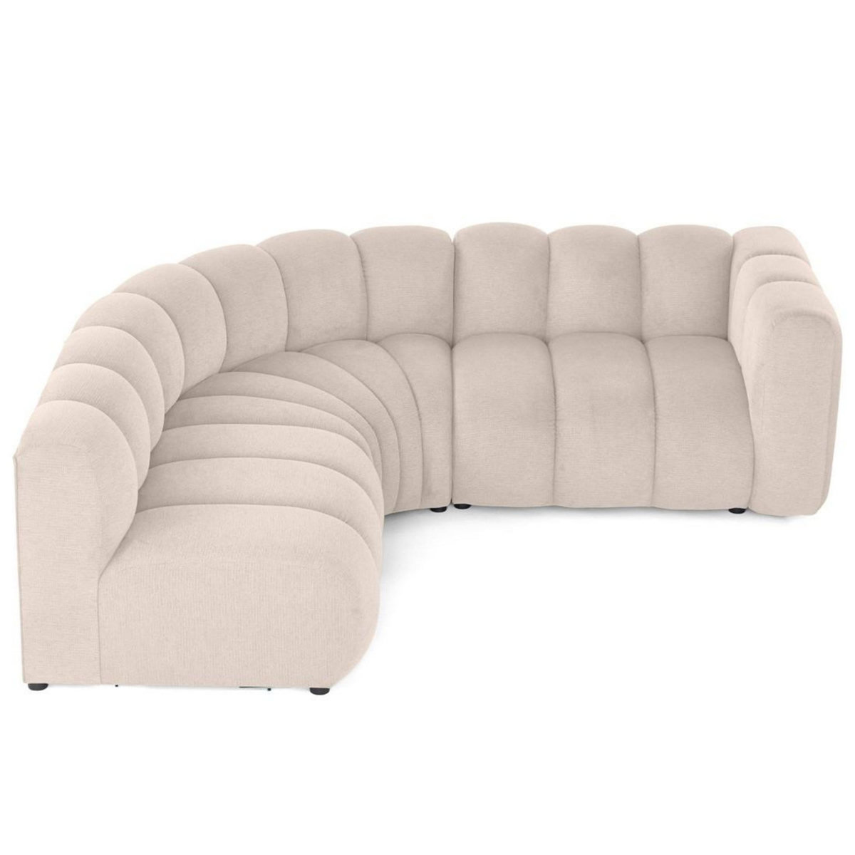 LISA DESIGN Debbie - canapé modulable d'angle gauche 4 places avec accoudoir en tissu texturé