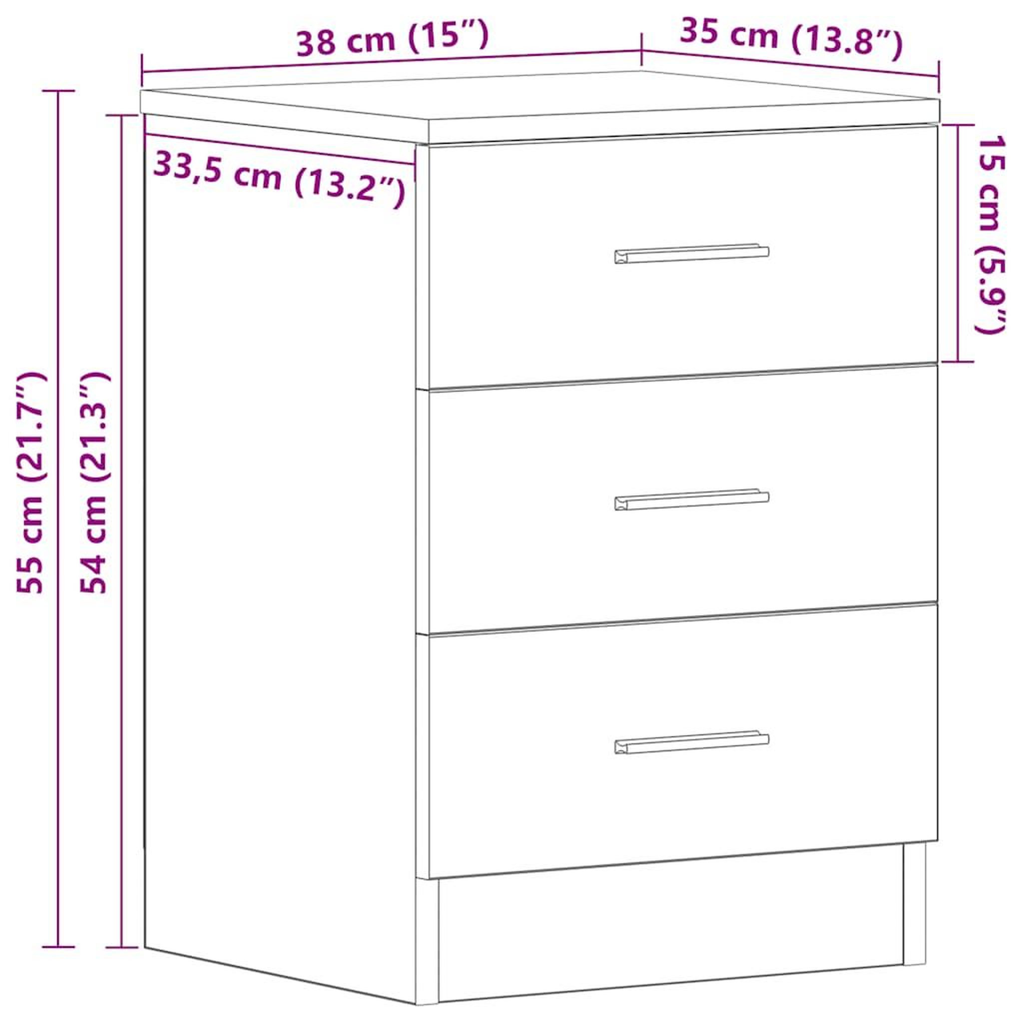 Voir la diapositive 6 : VIDAXL Table de chevet chene artisanal 38x35x55 cm bois d'ingenierie