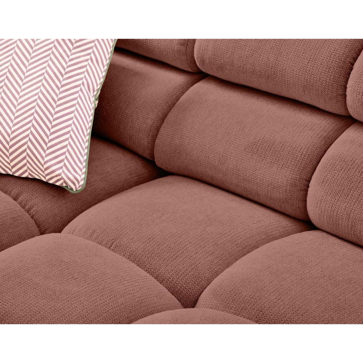 LISA DESIGN Matera - canapé d'angle droit 3 places avec têtières réglables en tissu texturé