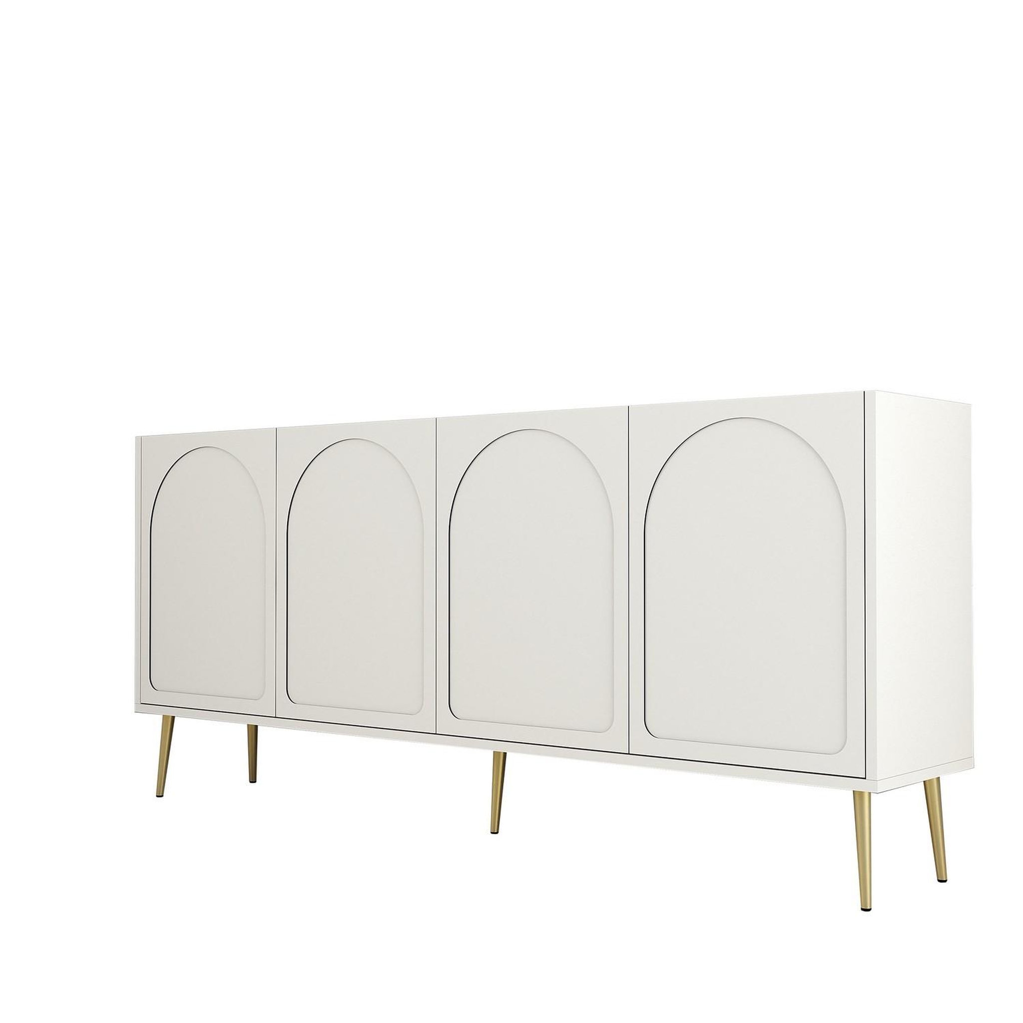 Habitat et Jardin Buffet en bois  lyon  - 180 x 35 x 80 cm - crème, or