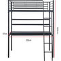 Voir la diapositive 3 : Habitat et Jardin Lit mezzanine avec bureau  Alona  - 90 x 190 cm - Noir