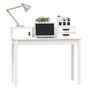 Voir la diapositive 4 : VIDAXL Bureau Blanc 110x50x93 cm Bois massif de pin