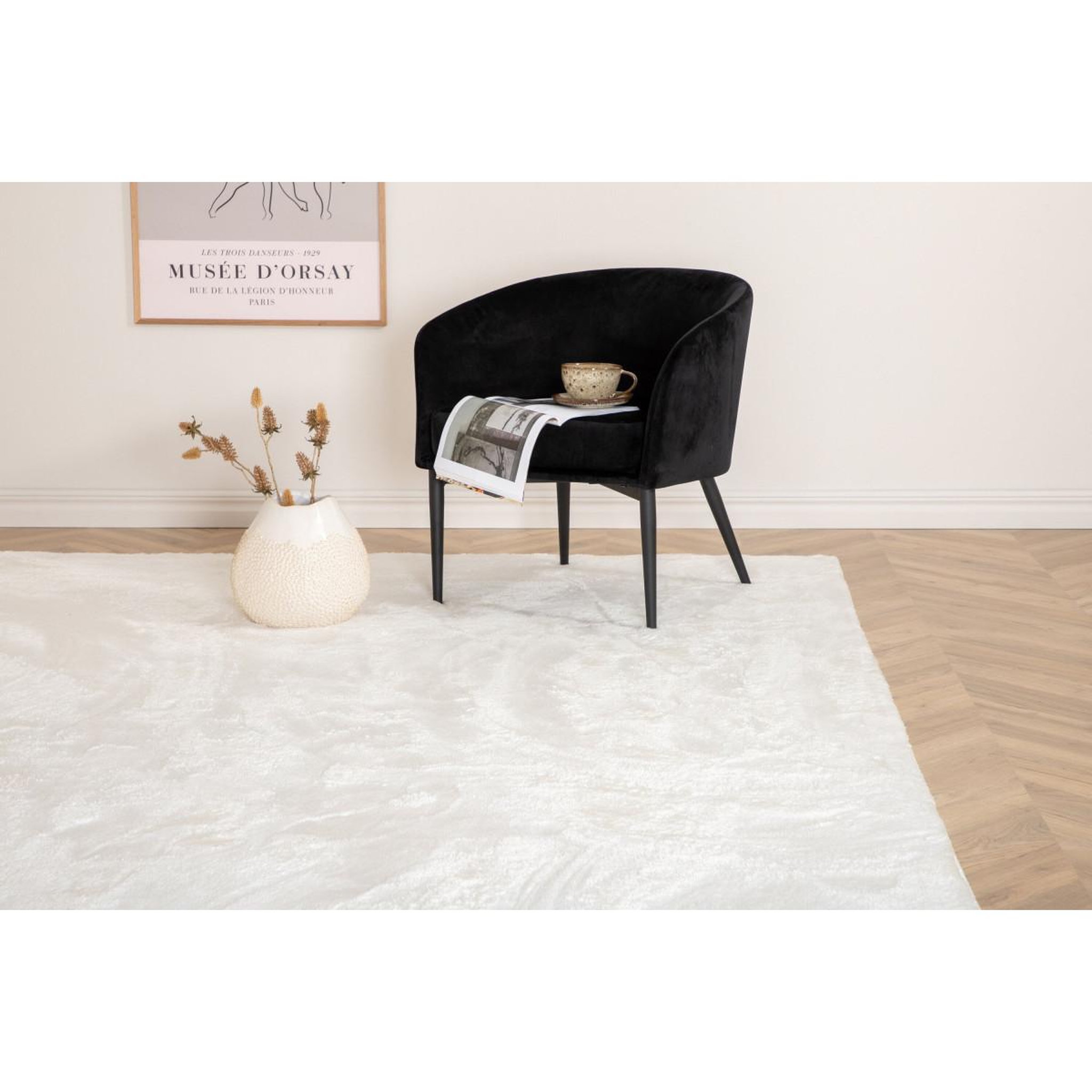 Voir la diapositive 4 : Paris Prix Tapis design uni  blanca  160x230cm blanc