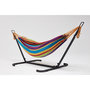 Voir la diapositive 3 : CONCEPT USINE Hamac sur pied 2,6 m avec toile en tissu multicolore COPACABANA