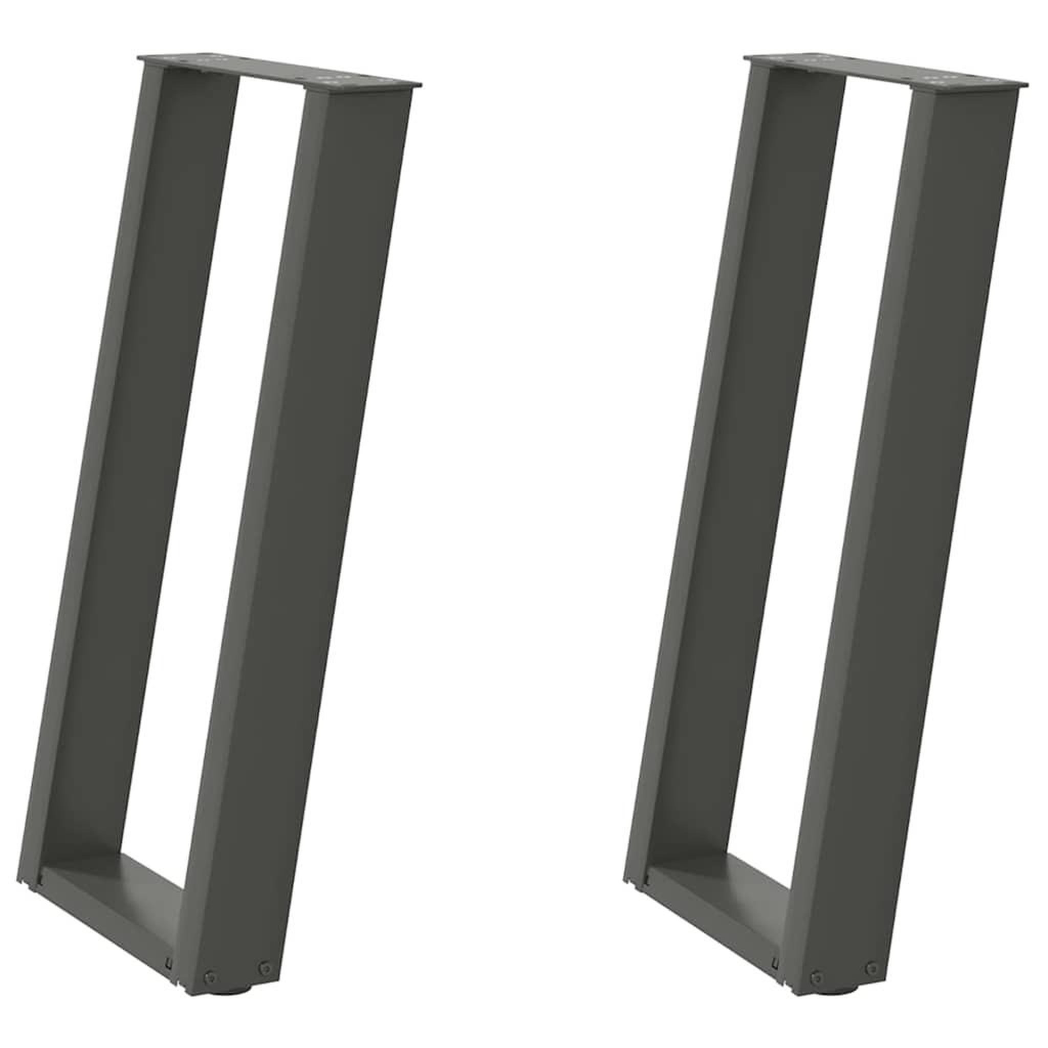 Voir la diapositive 2 : VIDAXL Pieds de table console forme de U 2 pcs 28x(72-73) cm acier
