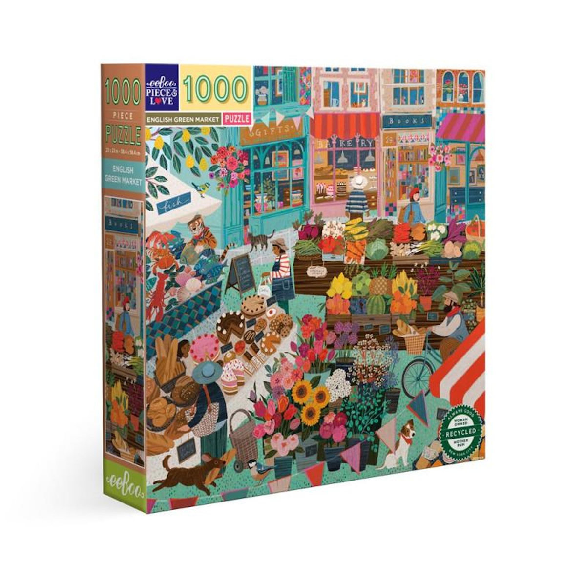 Eeboo Puzzle 1000 pièces English Green Market – Eeboo – Adulte – Haute qualité
