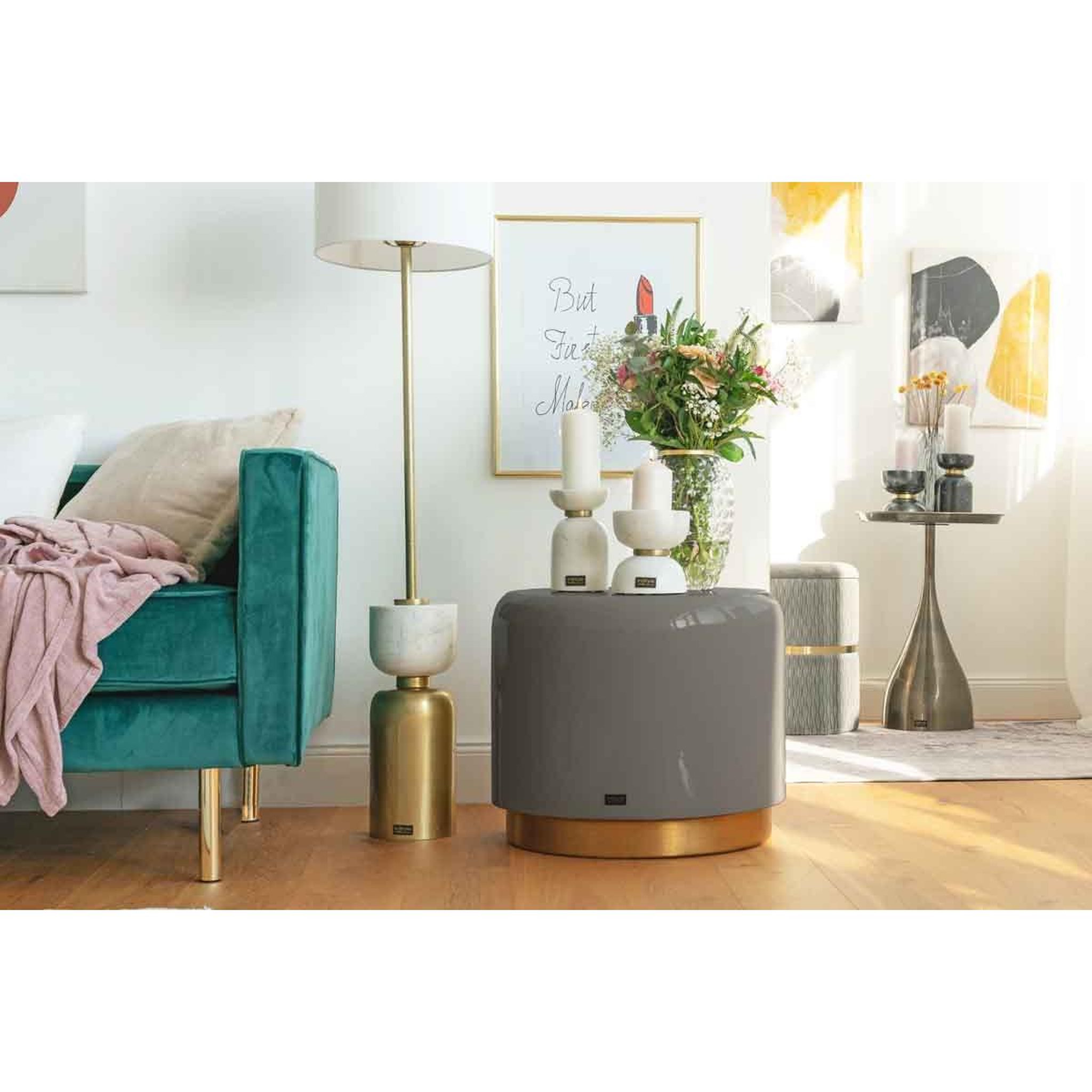 Voir la diapositive 5 : Paris Prix Tabouret Rond Design  Artisse  51cm Gris