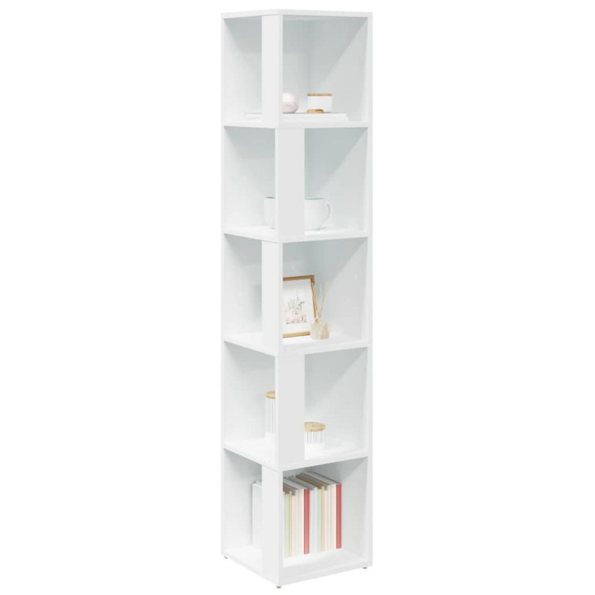 VIDAXL Armoire d'angle Blanc 33x33x164,5 cm Bois d'ingenierie