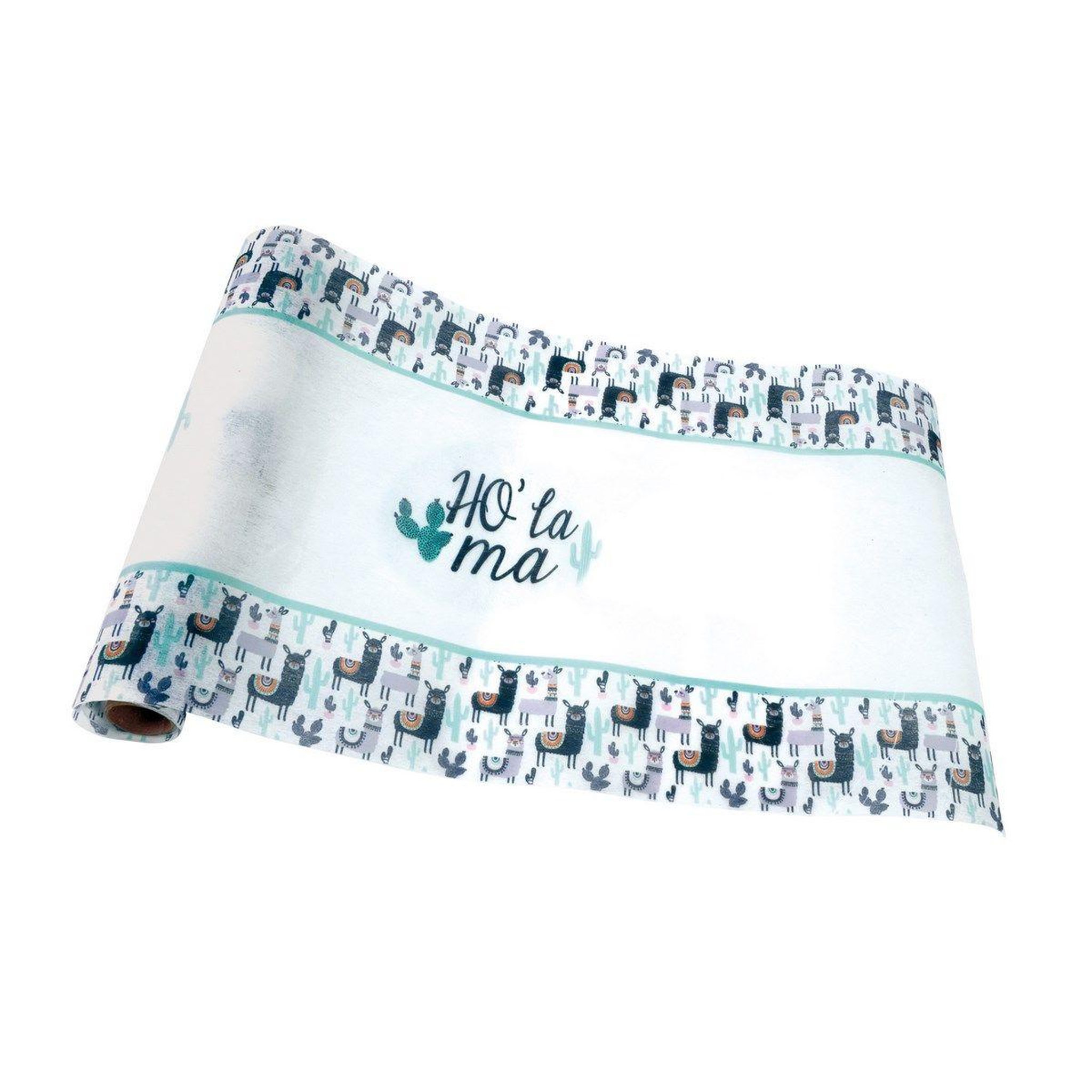 HOMEA Chemin de table jetable  ho'lama  28cmx5m bleu & blanc