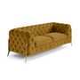 Voir la diapositive 6 : LISA DESIGN Camden - canapé 3 places chesterfield en velours - pieds en métal doré