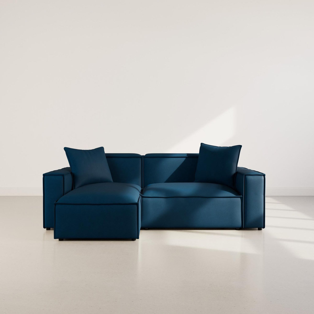 BEST MOBILIER Atlas - canapé d'angle réversible 4 places en velours texturé