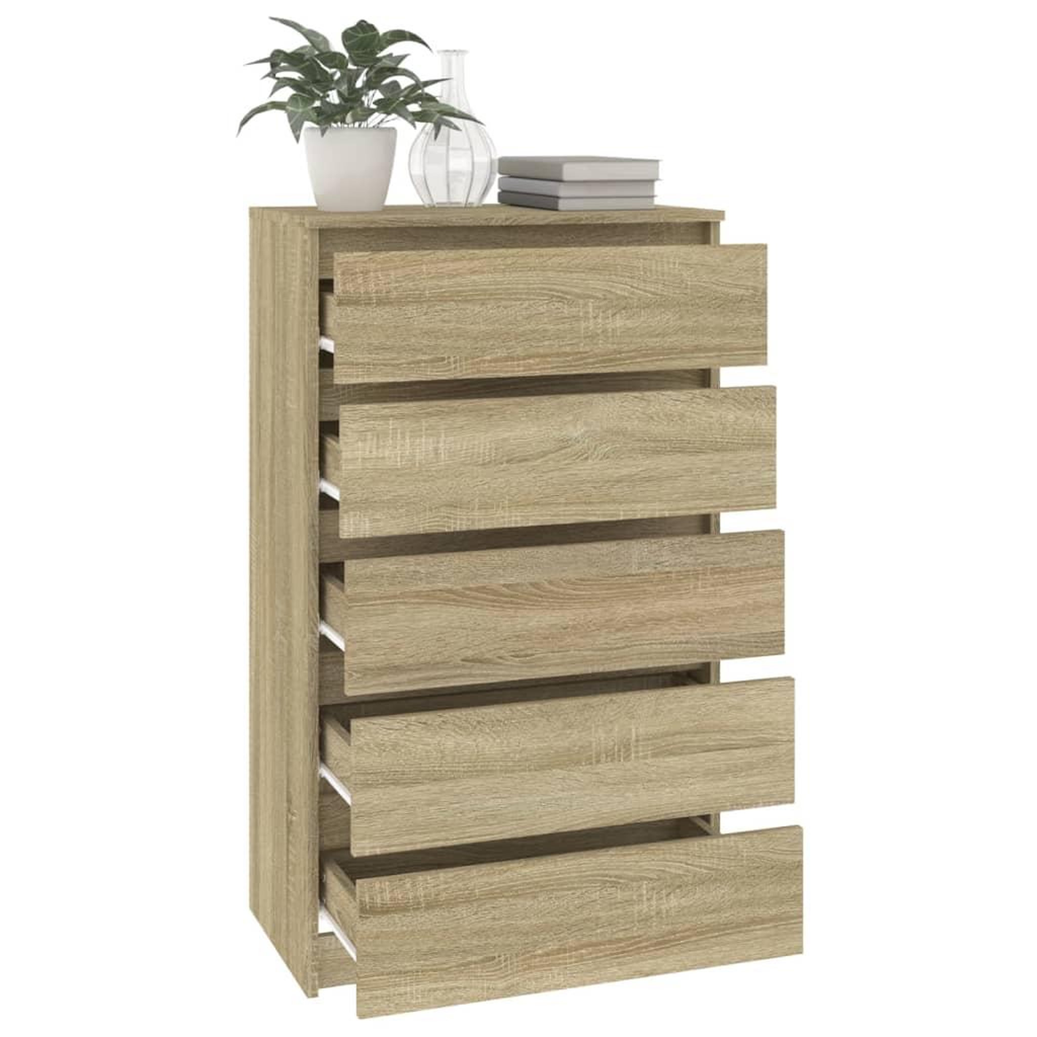 Voir la diapositive 5 : VIDAXL Commode Chene sonoma 60x36x103 cm Bois d'ingenierie