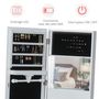 Voir la diapositive 5 : HOMCOM Armoire à bijoux multi-rangement avec miroir LED dim. 40L x 37l x 161H cm MDF blanc