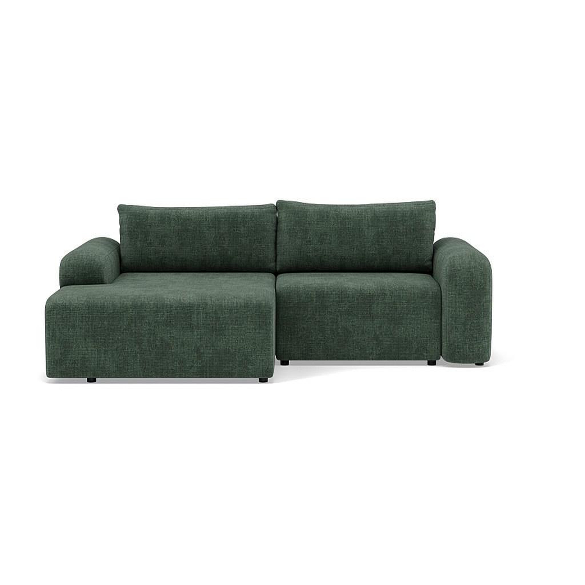 Voir la diapositive 1 : BEST MOBILIER Rebecca - canapé d'angle gauche 4 places convertible avec coffre en velours texturé