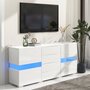 Voir la diapositive 5 : MERAX Buffet 2 porte(s) 4 tiroir(s) - 145 cm blanc led mdf