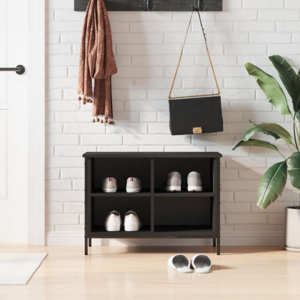 VIDAXL Armoire à chaussures noir 69x35x50 cm bois d ingénierie