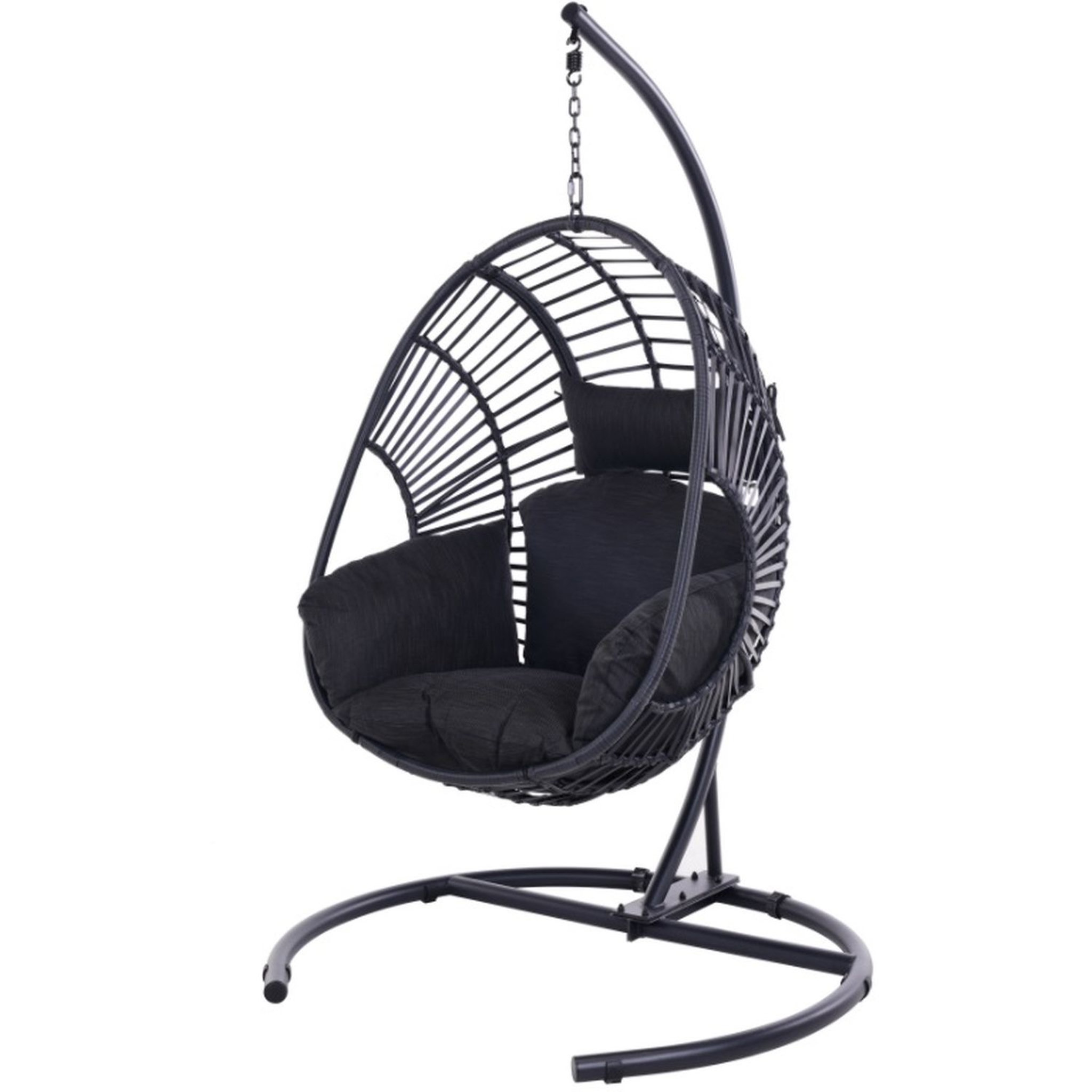 Voir la diapositive 3 : GARDENSTAR Fauteuil &OElig;uf suspendu acier noir QUITO