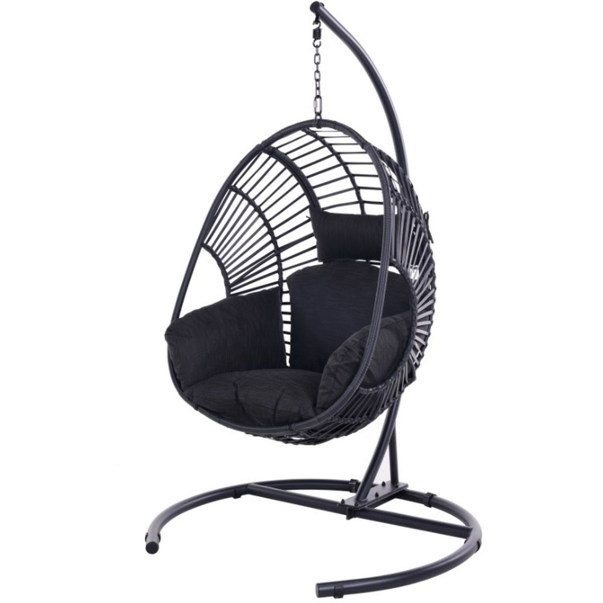 GARDENSTAR Fauteuil &OElig;uf suspendu acier noir QUITO