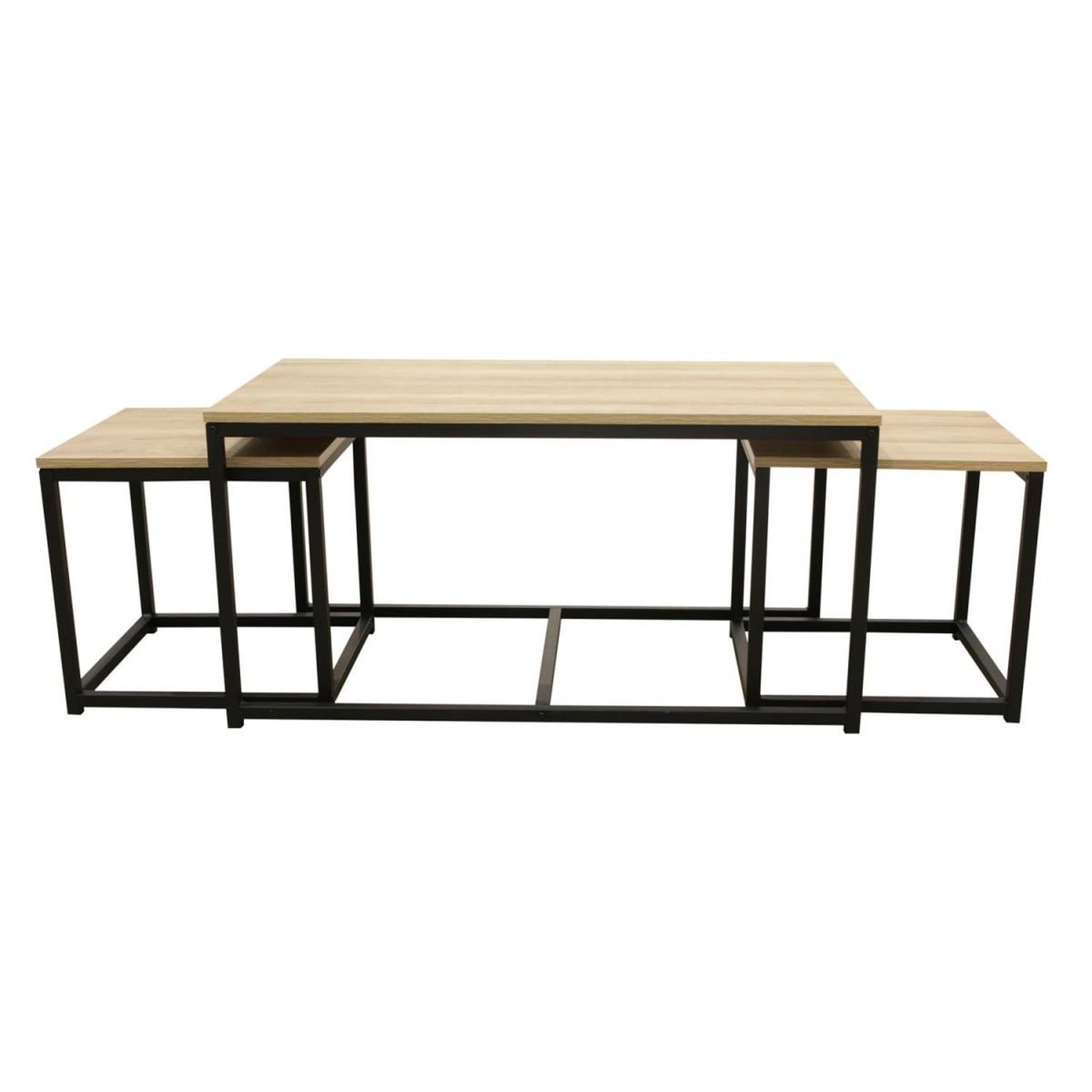 The Home Deco Factory Lot de 3 tables basses  seattle  90cm naturel