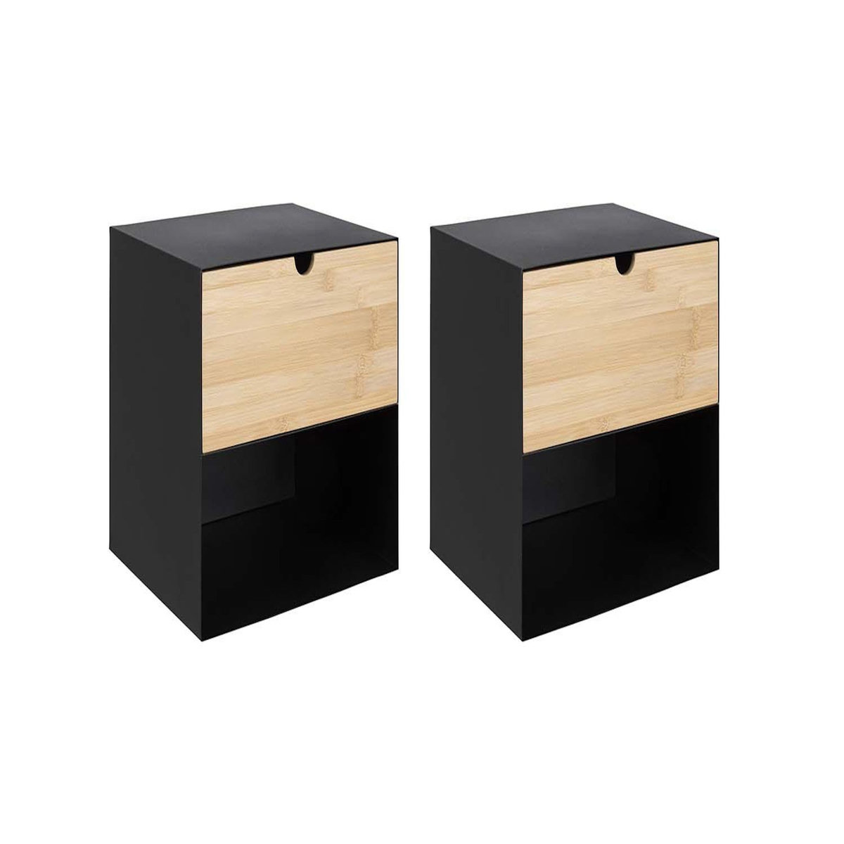 CONCEPT USINE Lot de 2 tables de chevet suspendues noires ALOFT
