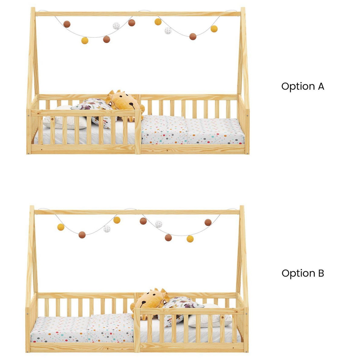 IDIMEX Lit cabane NICOLAS 90 x 190 cm, en pin massif